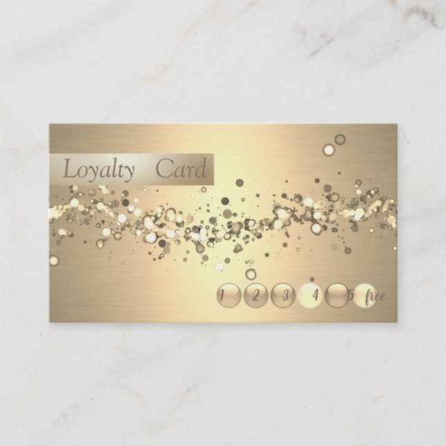 Carte de fidélité Gold Confetti Design moderne (Devant)