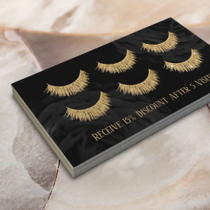 Carte De Fidélité Gold Eyelash Extensions Lash Bar Black Floral