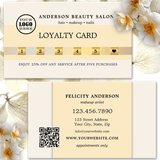 Carte de fidélité Gold Ivory Chic (Créateur téléchargé)