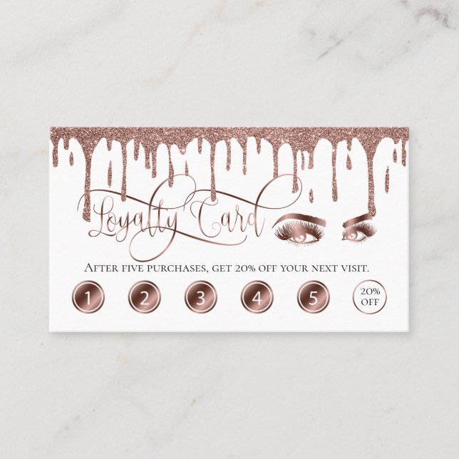 Carte de fidélité Gold Maquillage de goutte de bea (Devant)