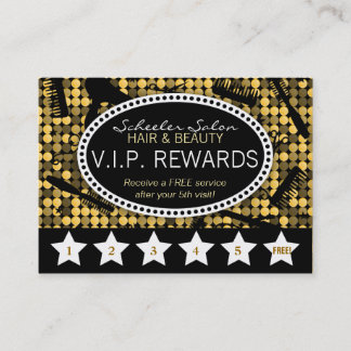 Carte De Fidélité Golden Glam Custom Salon Loyalty Puncard Card