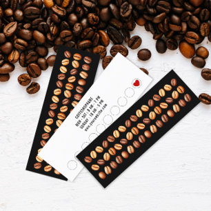 Carte De Fidélité Grain de café noir moderne minimaliste