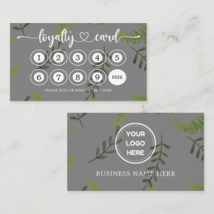 Carte De Fidélité Green Business Logo Magasin Salon Café