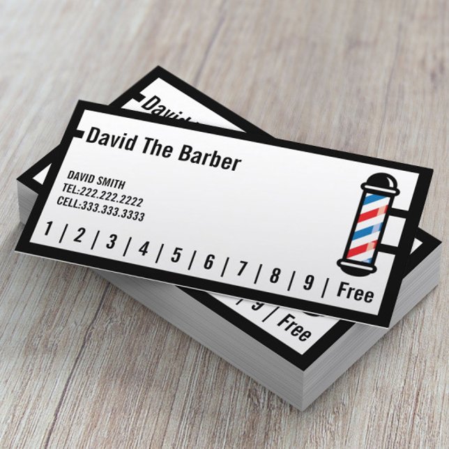 Carte De Fidélité Hair Stylist Barber Simple Bordure Loyauté Punch (Créateur téléchargé)