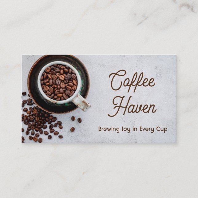 Carte De Fidélité Haricots de café dans une tasse  (Devant)