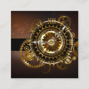 Carte De Fidélité Horloge Steampunk avec des engrenages anciens
