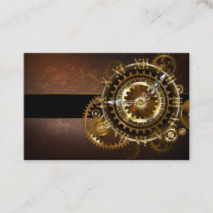 Carte De Fidélité Horloge Steampunk avec des engrenages anciens