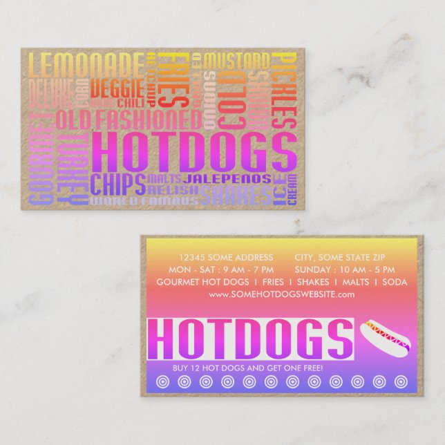 carte de fidélité hot dogs (mot web) (Devant / Derrière)