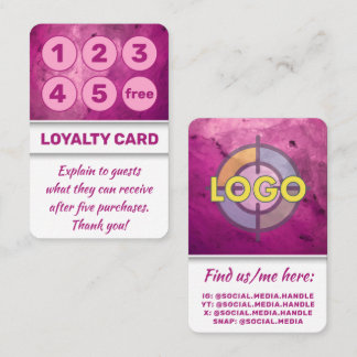 Carte De Fidélité Hot Pink Bold Stylish Punch Card pour marque tenda