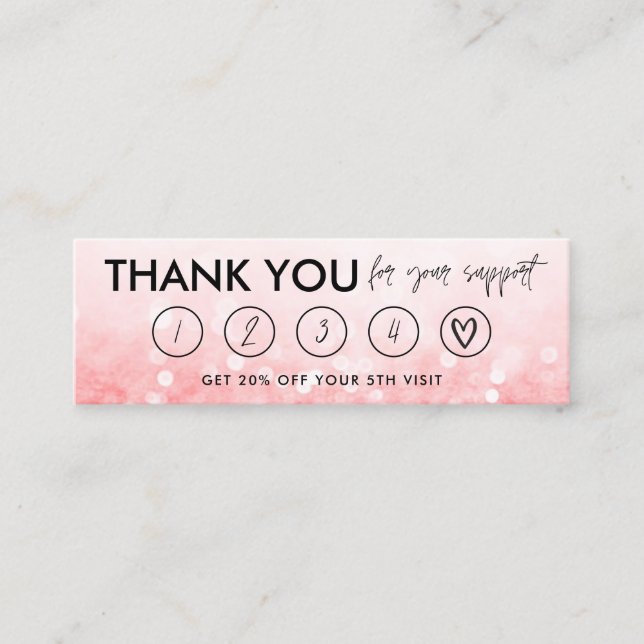 Carte de fidélité Hot Pink Maquillage Merci (Devant)