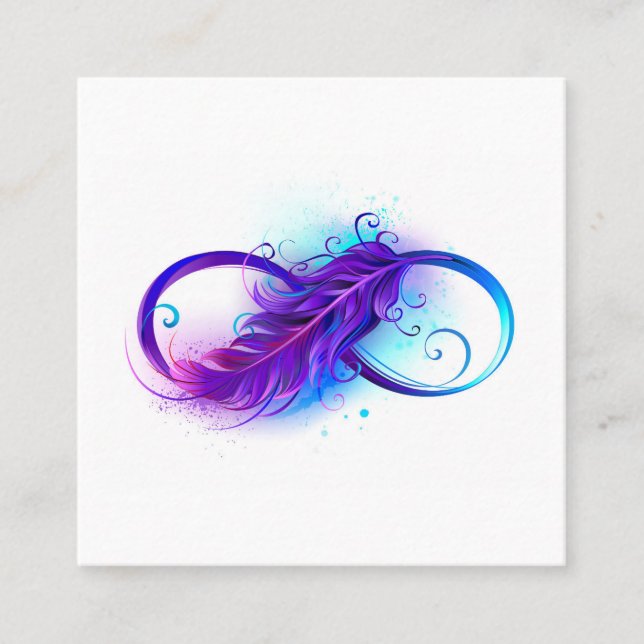 Carte De Fidélité Infinité avec plumes violettes (Devant)