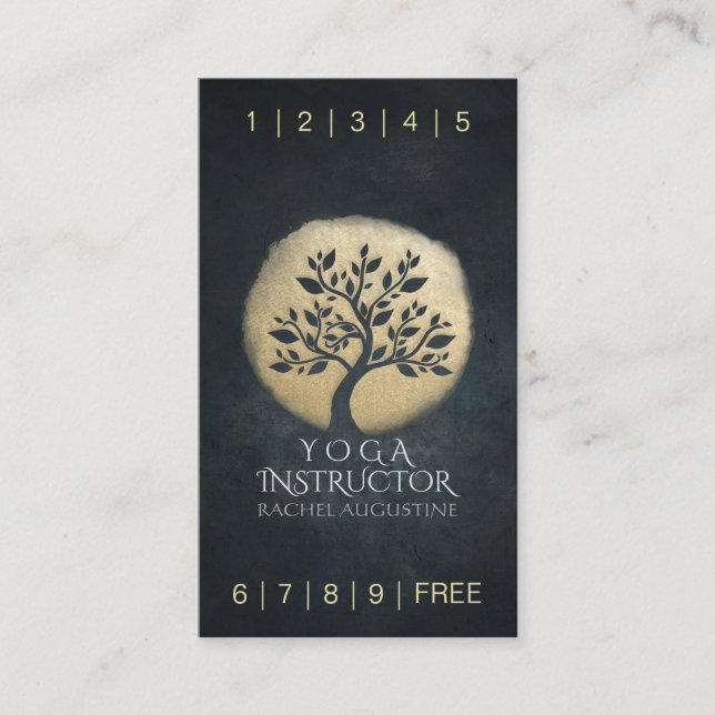 Carte De Fidélité Instructeur de méditation Yoga Gold Tree Loyalty P (Devant)