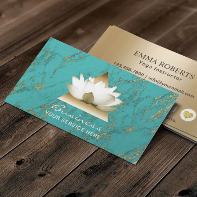 Carte De Fidélité Instructeur de Yoga Gold Lotus Turquoise Loyauté (Créateur téléchargé)