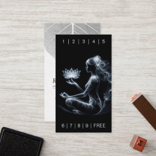 Carte De Fidélité Instructeur de Yoga Méditation Lotus Pose Lumineus