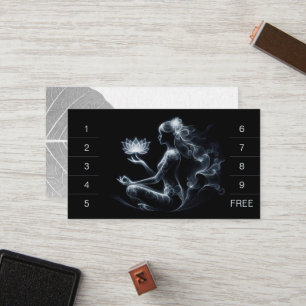Carte De Fidélité Instructeur de Yoga Méditation Lotus Pose Lumineus