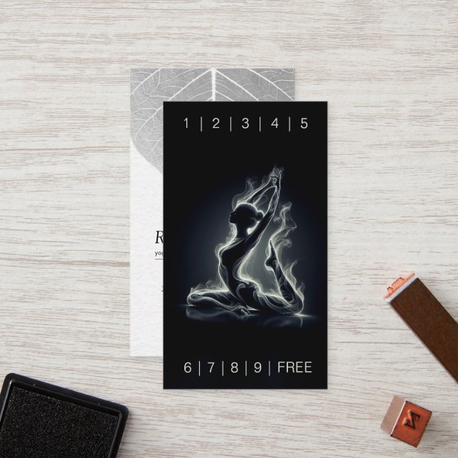 Carte De Fidélité Instructeur de Yoga Reiki Pose King Pigeon à une j (Devant/Arrière en situation)