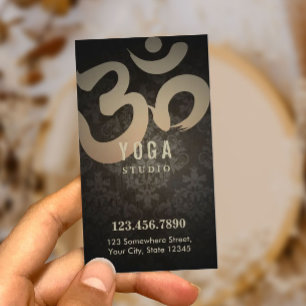 Carte De Fidélité Instructeur vintage de yoga de damassé du poinçon