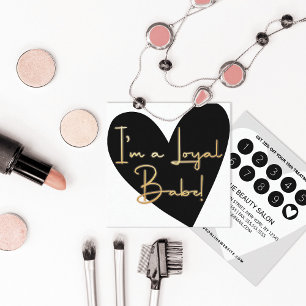 Carte De Fidélité Je suis Loyal Babe Gold White Black Heart Client