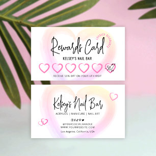 Carte De Fidélité Joli clous Loyalty Card Script Watercolor Logo