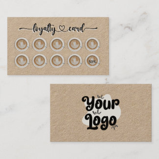 Carte De Fidélité Kraft Coffee Cup Customize Text Business Cafe Shop