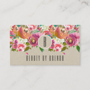 Carte de fidélité Kraft rustique florale élégante