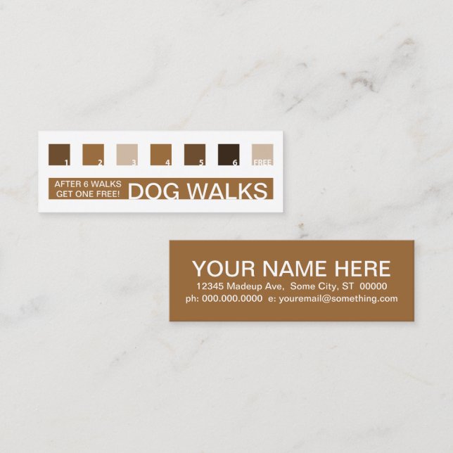 Carte De Fidélité L'appréciation des clients de DOG WALKS (carrés mo (Devant / Derrière)