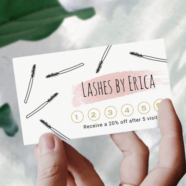 Carte De Fidélité Lashes Artiste maquillage Cute Lash Bar Loyauté (Créateur téléchargé)