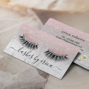 Carte De Fidélité Lashes Artiste maquillage Marbre rose Loyauté