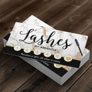 Carte De Fidélité Lashes Artiste maquillage Marbre tendance Loyalty