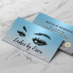 Carte De Fidélité Lashes Artiste maquillage Moderne Salon Bleu Loyau