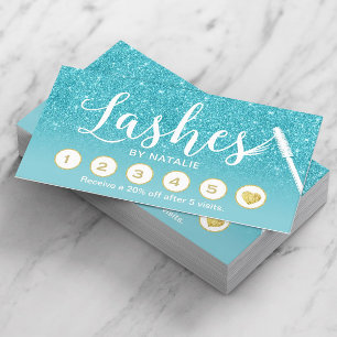 Carte De Fidélité Lashes Artiste maquillage Turquoise Ombre Loyalty 