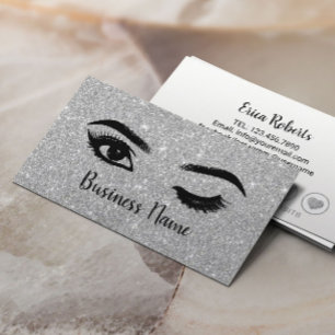 Carte De Fidélité Lashes Bros maquillage Artiste Argent Parties scin