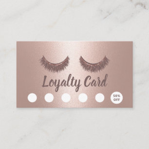 Carte De Fidélité Lashes Bros maquillage Artiste Rose Gold Loyalty