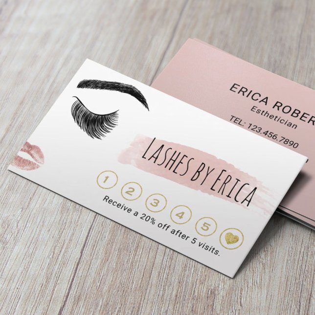 Carte De Fidélité Lashes Brow Maquillage Artiste Blush Aquarelle Loy (Créateur téléchargé)