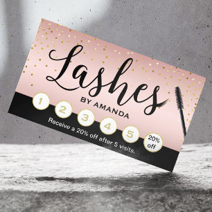 Carte De Fidélité Lashes Maquillage Artiste Rose Gold Loyalty Punch