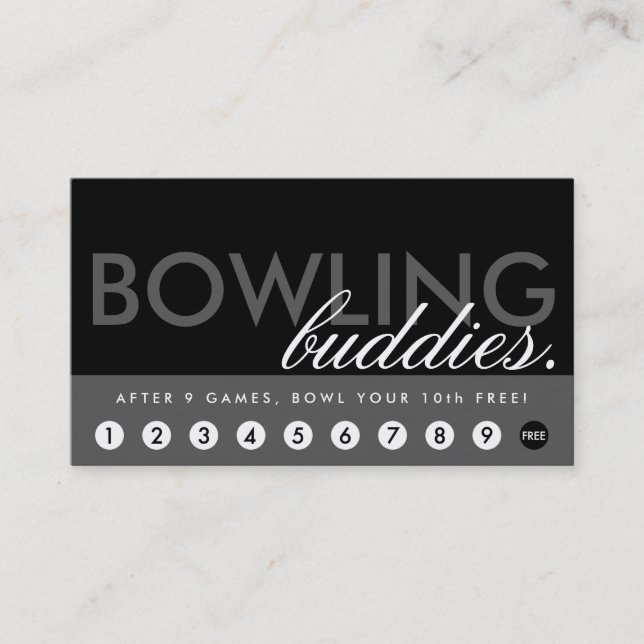 Carte De Fidélité le bowling récompense le programme (Devant)