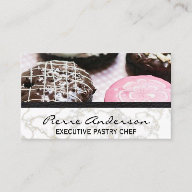 Carte De Fidélité Les beignets | Marbre or | Upholster en cuir (Devant)