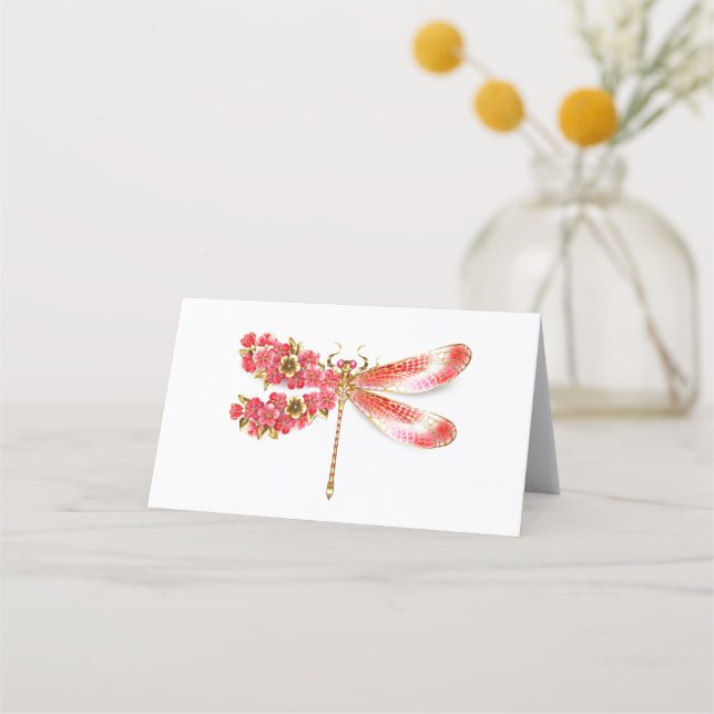 Carte De Fidélité Libellule fleur avec sakura bijoux (Devant)