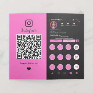 Carte De Fidélité Liste de cheveux Instagram QR Code