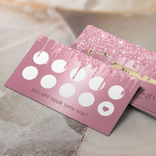Carte De Fidélité Liste de cheveux Parties scintillant roses Drivers