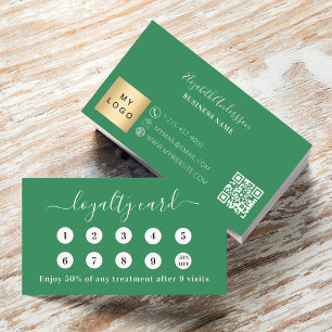 Carte De Fidélité Logo commercial de code qr vert mer