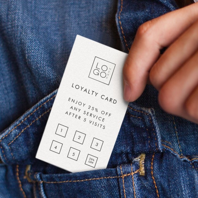 Carte De Fidélité Logo d'entreprise Carré personnalisé - Client mini (Créateur téléchargé)