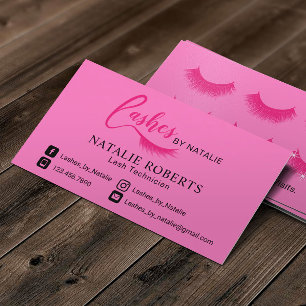 Carte De Fidélité Logo Lashes Rose Eyelash Extensions Salon Loyauté