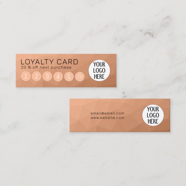 Carte De Fidélité Logo personnalisé du Motif de maillage géométrique (Devant / Derrière)