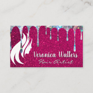 Carte De Fidélité Logo pour cheveux   Parties scintillant Glamor Gli