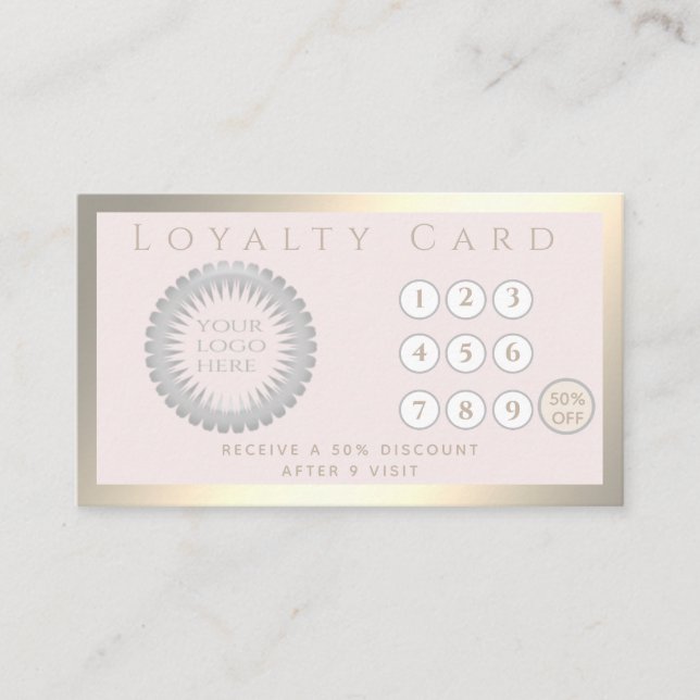 Carte De Fidélité Logo simple minimaliste de luxe lumineux (Devant)