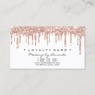 Carte De Fidélité Longeron rose de coeur de maquilleur de poinçon de