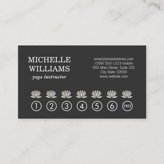 Carte De Fidélité Lotus Flower / Yoga Meditation Punch Card (Devant)
