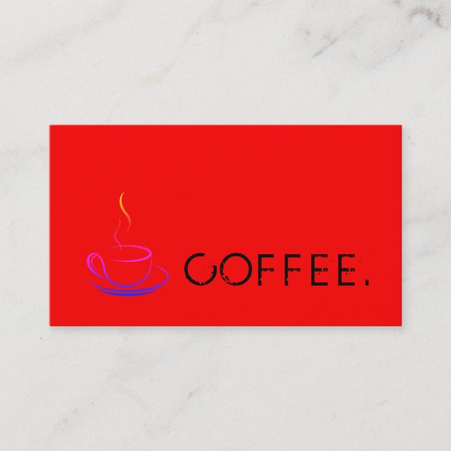 Carte De Fidélité Loyalty Coffee Punch Arrière - plan rouge moderne (Devant)