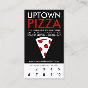 Carte De Fidélité loyauté à la pizza uptown